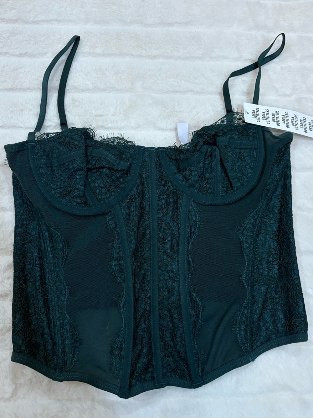 Urban Outfitters Dark Teal Lace Bustier Corset